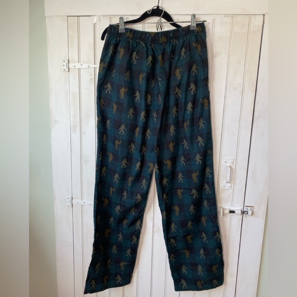Eddie Bauer Pajama Pants Mens S Blue Plaid Sasquatch Big Foot Flannel - Picture 5 of 12